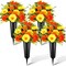 4 Sets Easter Cemetery Flowers – Artificial Mums Bouquets with Vase for Grave, Headstone & Outdoor Memorial Decorations